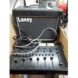 A Laney amplifier and a realistic small mixer