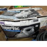 A PPL Super Vac hand vacuum and a security flood light