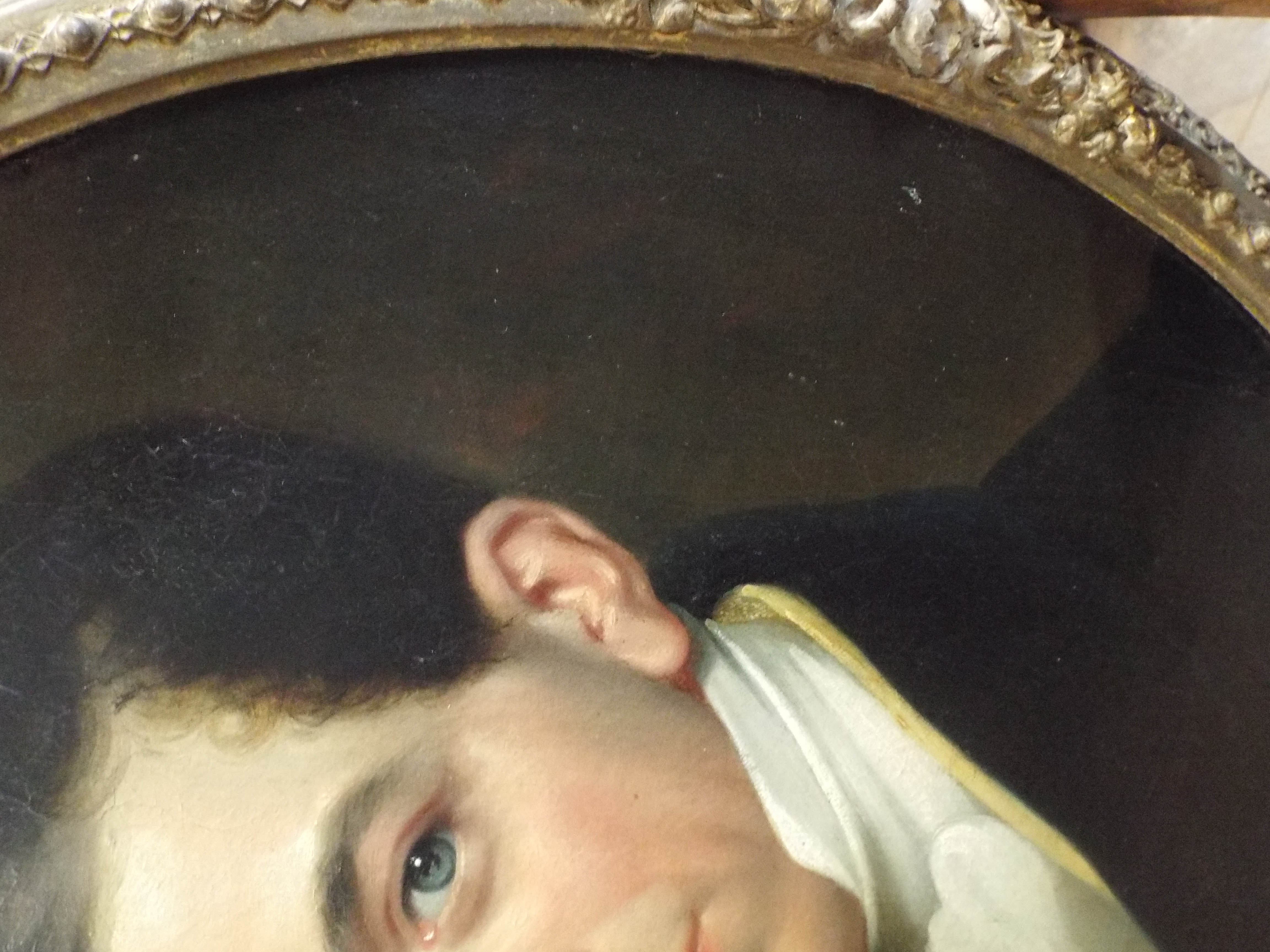 An early 19th Century oil on canvas portrait of a Regency gentleman in an oval gilt frame - Image 4 of 8
