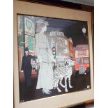 Philippe Noyer hand coloured lithograph of lady in Piccadilly,