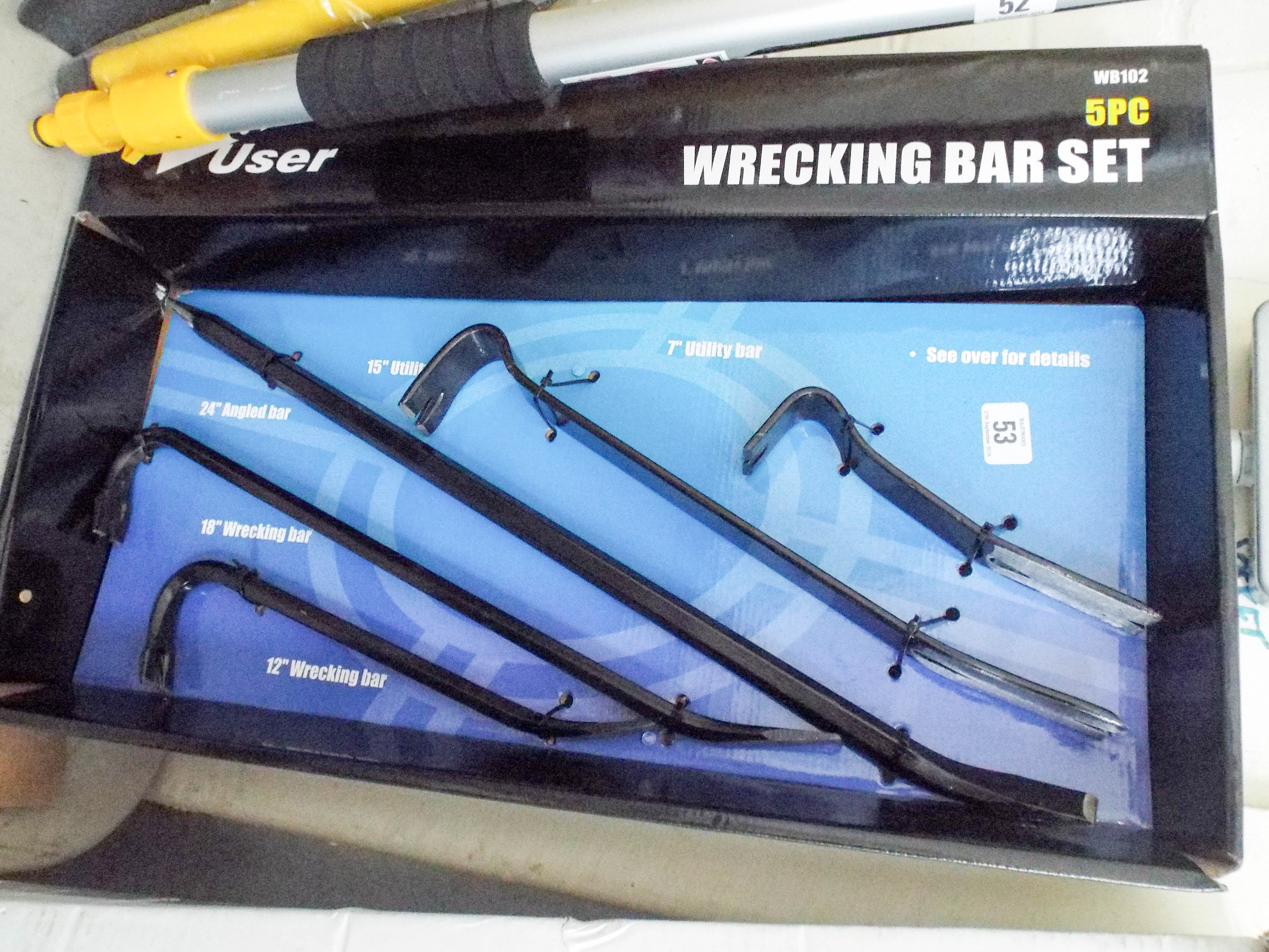 A new 5 piece wrecking bar set