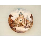 Victorian picture panel plate wall clock,