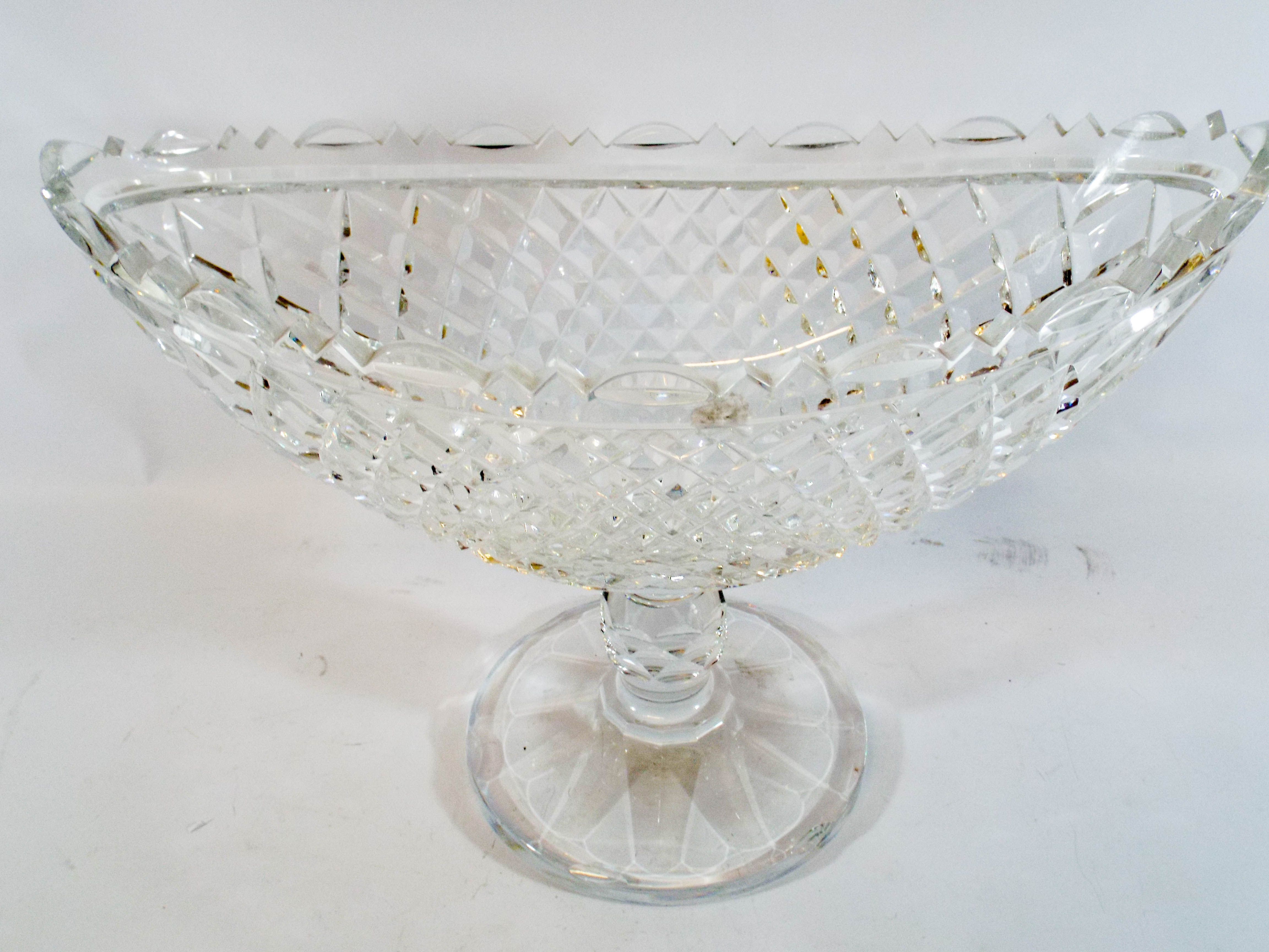 A Waterford crystal cut glass oval fruit bowl on stem base, - Image 2 of 2