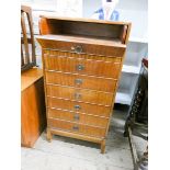 Mahogany music cabinet with eight drop front drawers 18 1.