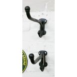Two GWR large cast wall hanging hat hooks
