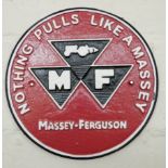 A cast iron Massey Fergusson wall hanging plaque