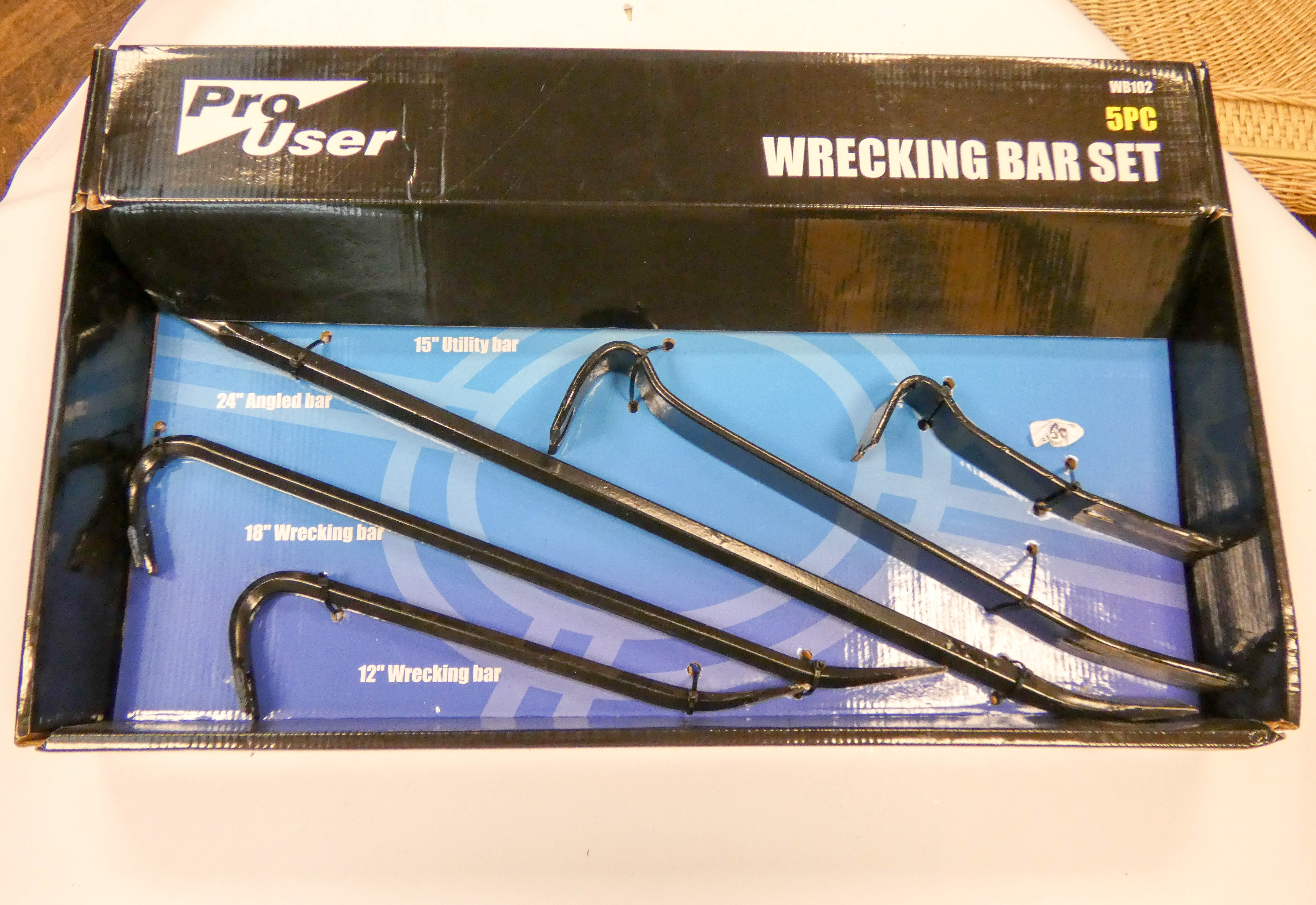 A new 5 piece wrecking bar set