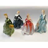 Four various Royal Doulton lady figure ornaments