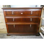 Mahogany chest of three long drawers 2'9 wide