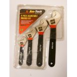 Four piece adjustable wrench set