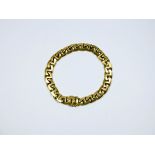 14ct modern yellow gold fancy chain link bracelet with reversible matt/polish design, 33.