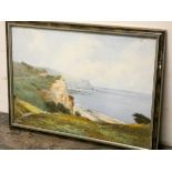 A pair early 20th century watercolours of Dorset Cliffs, signed lower left E H Marten,