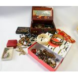 Large quantity of assorted costume jewellery etc