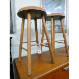 Four wooden kitchen stools