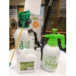 A new 5ltr pressure sprayer, a new 1 1/2 ltr sprayer,