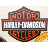 A Harley Davidson cast iron wall hanging plaque