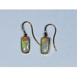 A pair of Edwardian opal drop earrings,