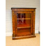 A Victorian inlaid walnut pier cabinet with gilt decoration,