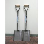 A new all steel square mouth shovel and a new all steel taper mouth shovel