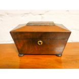 A small Victorian sarcophagus shaped tea caddy