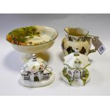 Two Coalport cottage ornaments,