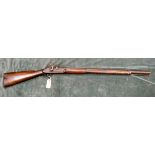 A Mid-19th century Carbine complete with its ramrod, overall length 46",