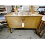 A teak blanket chest and a shoe cleaning box