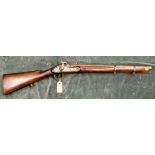 A military style percussion carbine complete with its ramrod, overall length 37",