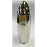 A bullet shaped plated cocktail shaker