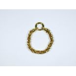 Impressive modern 14ct yellow gold fancy link chain bracelet with large O ring fastening hallmarked