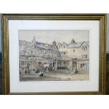 A A Luscombe dated 1883, 19th century watercolour of village washing day, signed lower left,