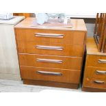 A GPlan teak chest of four long drawers 2'6 wide