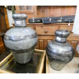 Two Indian lightweight steel pots