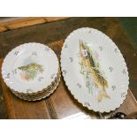 A nine piece Limoges china fish set