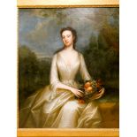 Charles Jervas circa 1675-1739 British oil on canvas 3/4 length seated portrait of Lucy Lady North