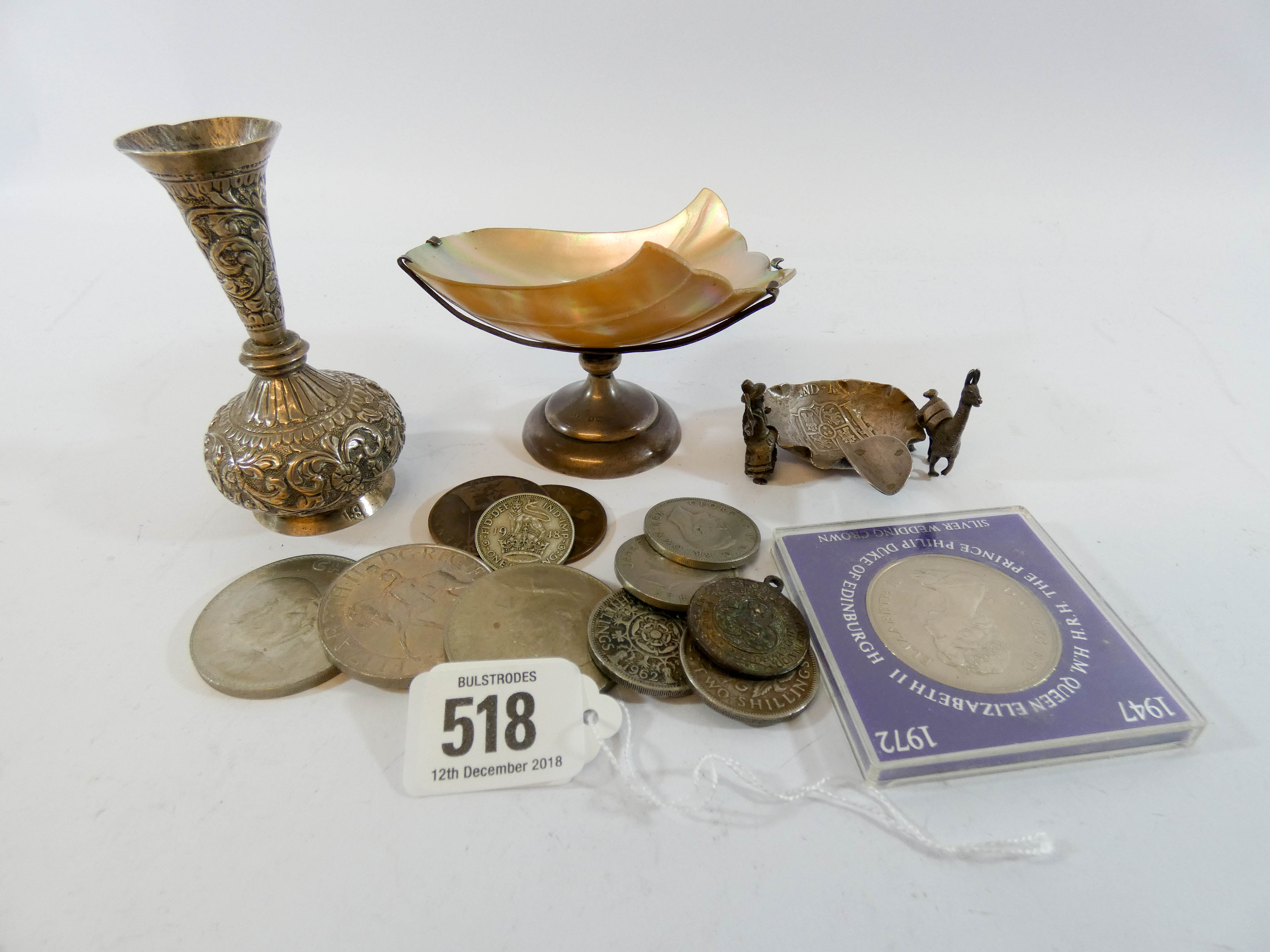 A small collection of various silver mixed items to include,