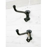 Two GWR large cast wall hanging hat hooks