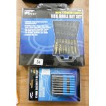 A new 99 piece titanium coated HSS drill bit set and a 32 piece security bit set