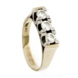 Brillant-Ring GG/WG 585/000 mit 3 Brillanten, zus. 0,81 ct l.get.W.-get.W./VS-SI, RG 59,6,0 g