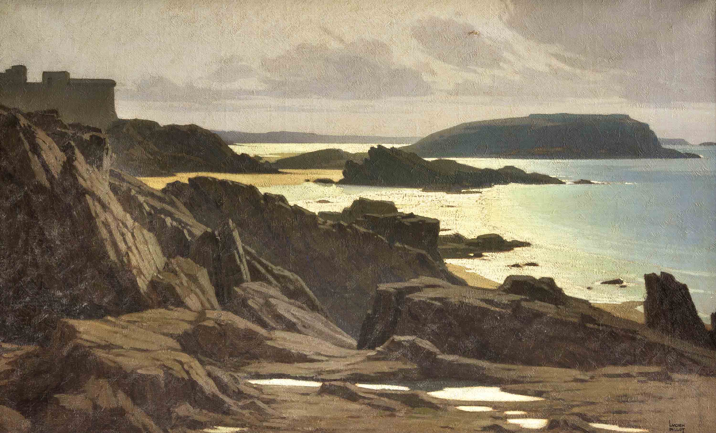 Pillot, Lucien M. 1882 - 1973. Küstenlandschaft. Öl/Lw. Signiert u. re. Lucien Pillot.44,5 x 72,5 cm