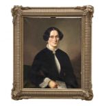Bildnismaler des 19. Jh. Porträt Betty von Hunteln. Öl/Lw. 66 x 54 cm / R. 89 x 78 cm.-Die