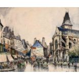 Will, Frank. 1900 Nanterre - 1951 Clichy. "Paris, St. Médard". Aquarell über Stift.Signiert u.