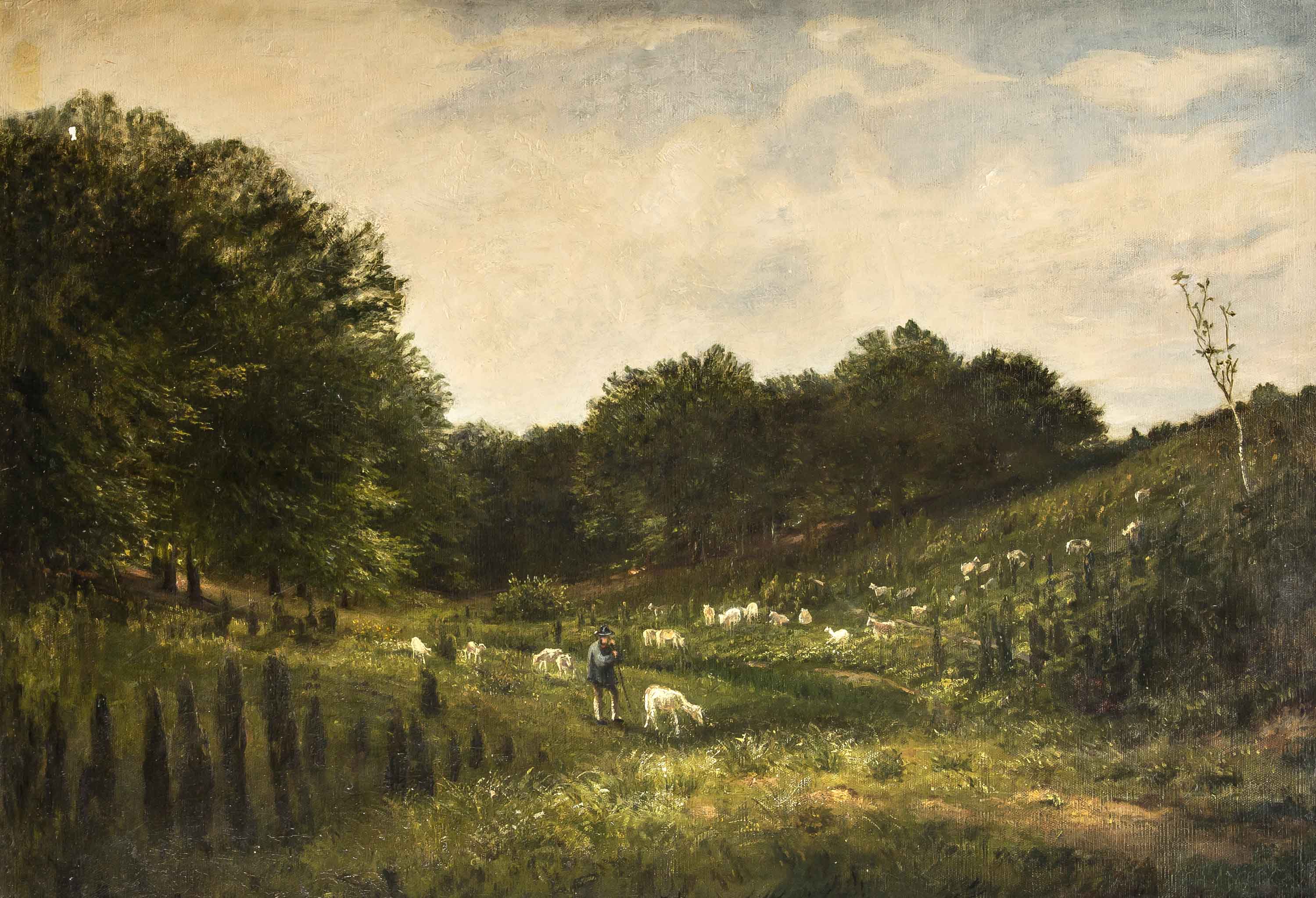 Klingelhöfer, Fritz. 1832 - Marburg - 1903. Landschaft bei Marburg. Öl/Lw., unsigniert.58,5 x 85