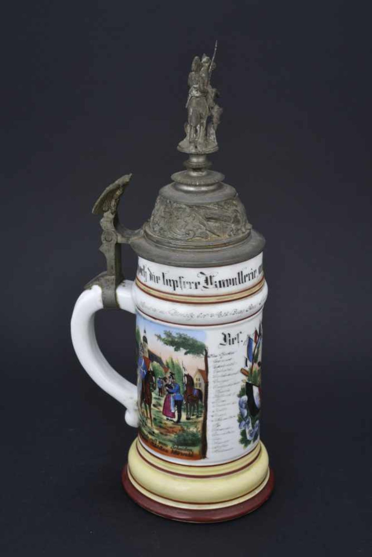 Chope du 2.Esk.Drag Regt Freiherr V Manteuffel N°5 Hofgeismar En porcelaine blanche d1/2 litre, - Bild 4 aus 4