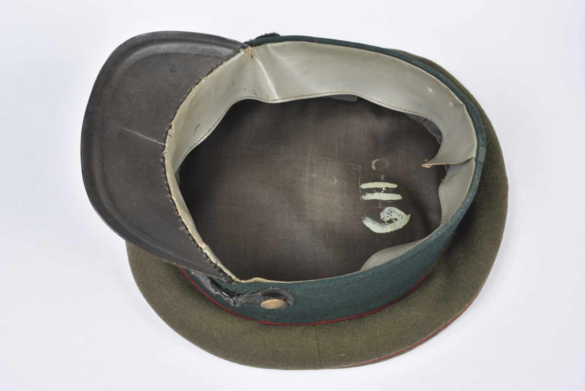 Casquette M.35 Service médical bandeau vert, passepoil rouge, taille 57/58, très belle, une des - Bild 3 aus 4