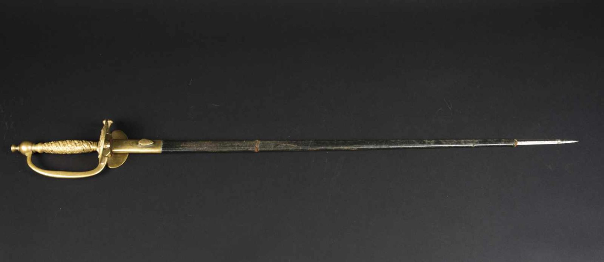 Épée, modèle 1887 Monture en laiton ciselé. Garde à une branche. Clavier au faisceau de licteur - Bild 2 aus 3