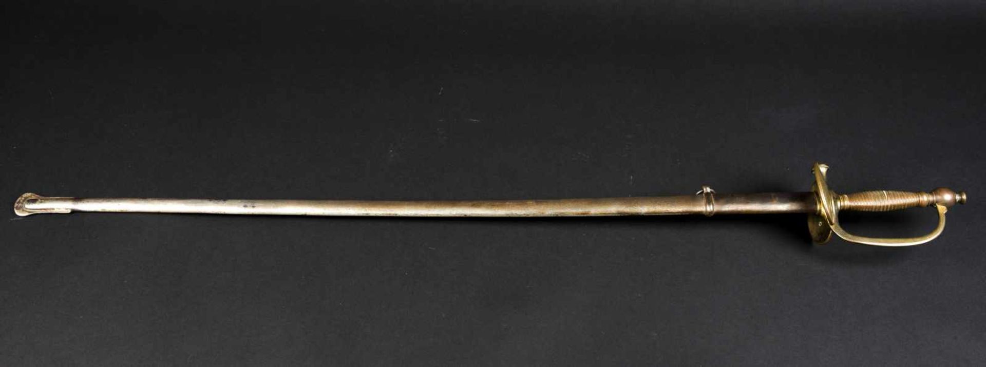 Epée d'officier subalterne de toutes armes et d'administration modèle 1872/84 Poignée en laiton à - Bild 2 aus 3