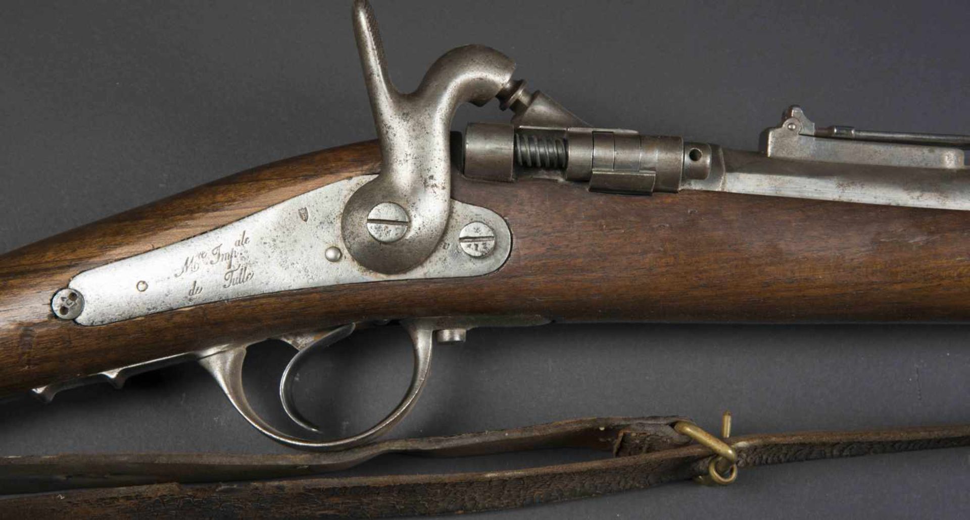 Carabine de Chasseur modèle 1867, système à tabatière. Platine de la Manufacture impériale de Tulle. - Bild 2 aus 4