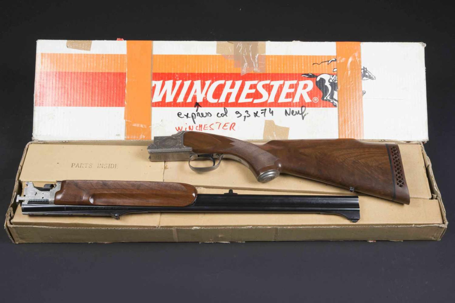 Winchester Catégorie C Grand European XT 9,3x74R/9,3x74R. Parties métalliques ciselées, avec