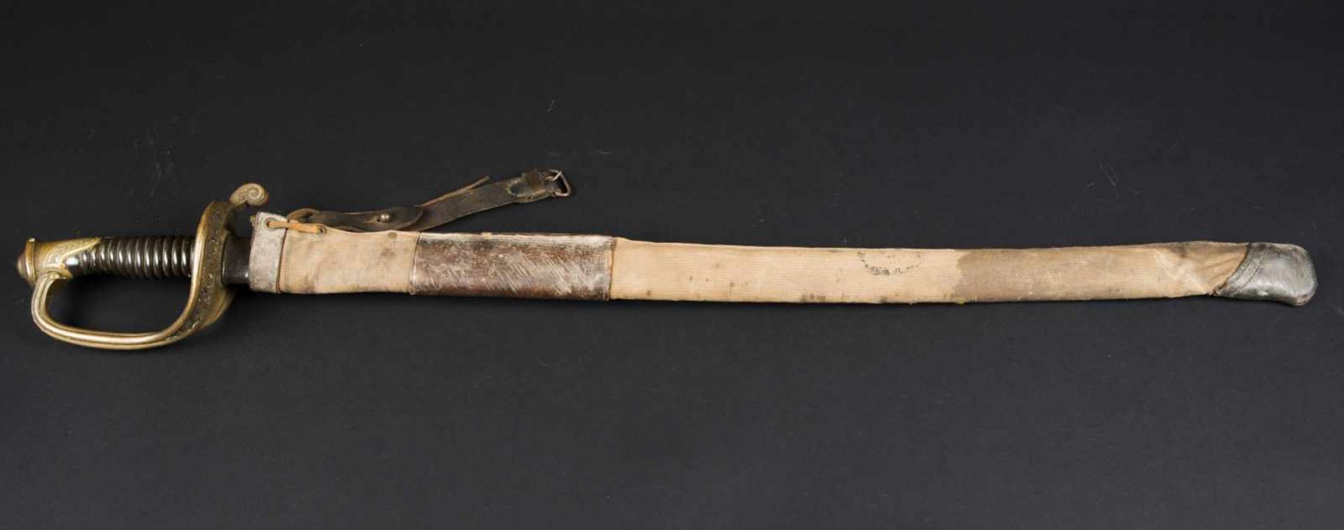 Sabre dadjudant dinfanterie modèle 1845 lame de la manufacture de Chatellerault, 1890. Avec rare - Bild 2 aus 4